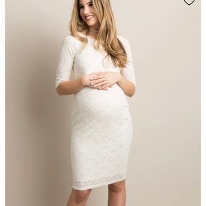 Pinkblush Ivory Lace Maternity Dress